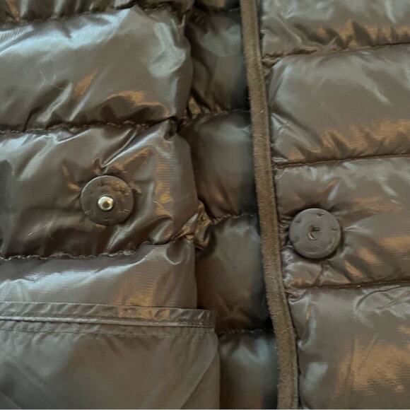 Coatology Brown Packable Puffer Jacket Medium Brown 95% Down Double Breasted - Picture 9 of 12